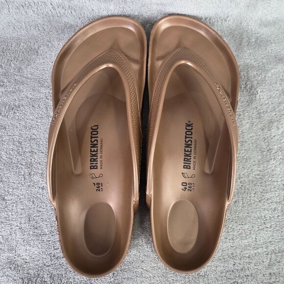 Womens Birkenstock Rose Gold EVA Gizeh Sandals Waterproof Flip-Flops Size 40 - Picture 3 of 7